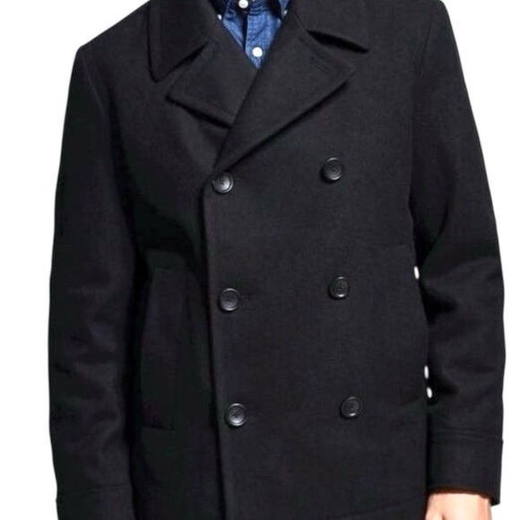 Merona Black Pea Coat. Men’s L - Picture 2 of 11